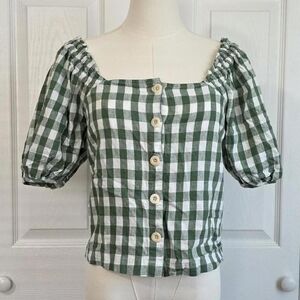 ♡ Green Gingham Blouse ♡